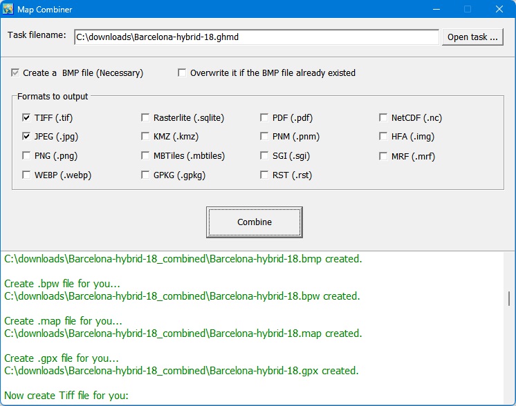 screenshot of Map Combiner